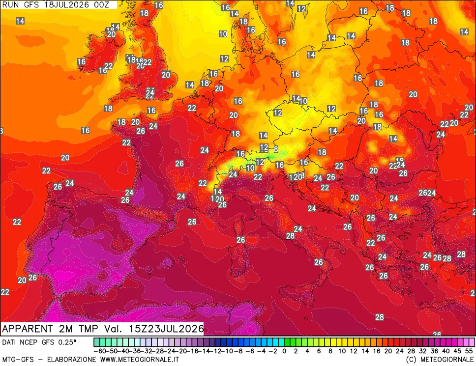 mappa Temp percepita