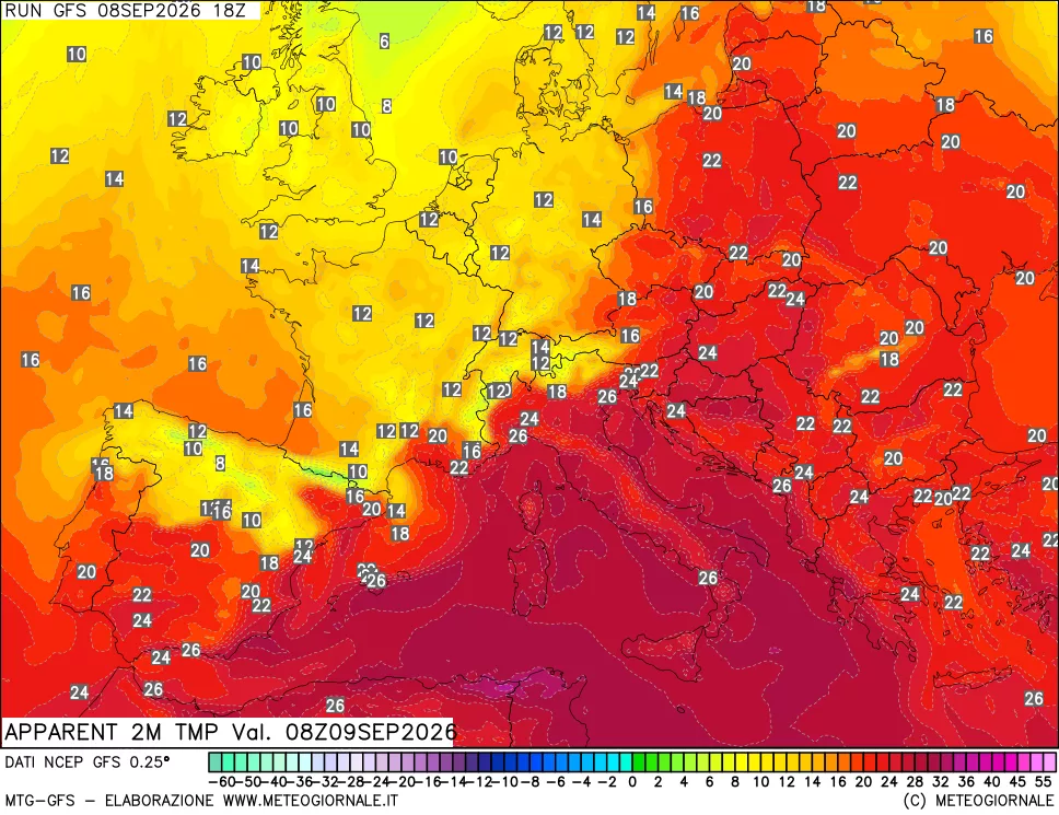mappa Temp percepita