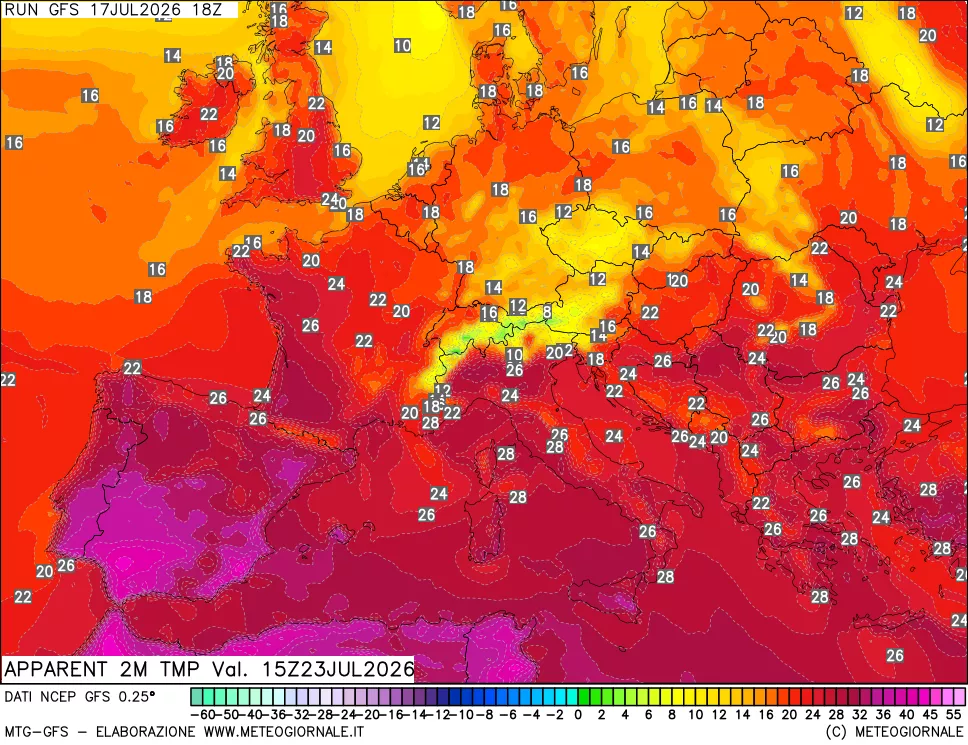 mappa Temp percepita
