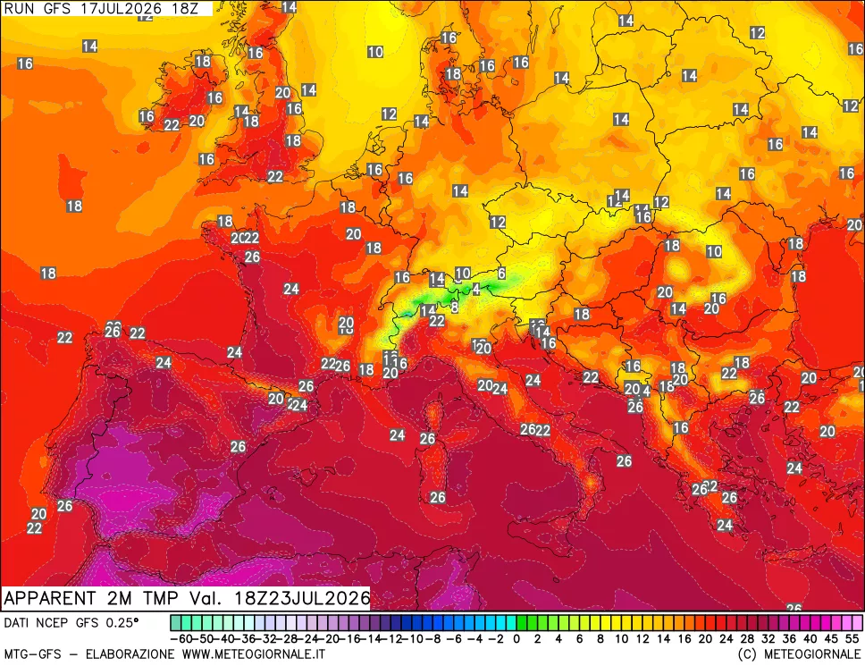 mappa Temp percepita