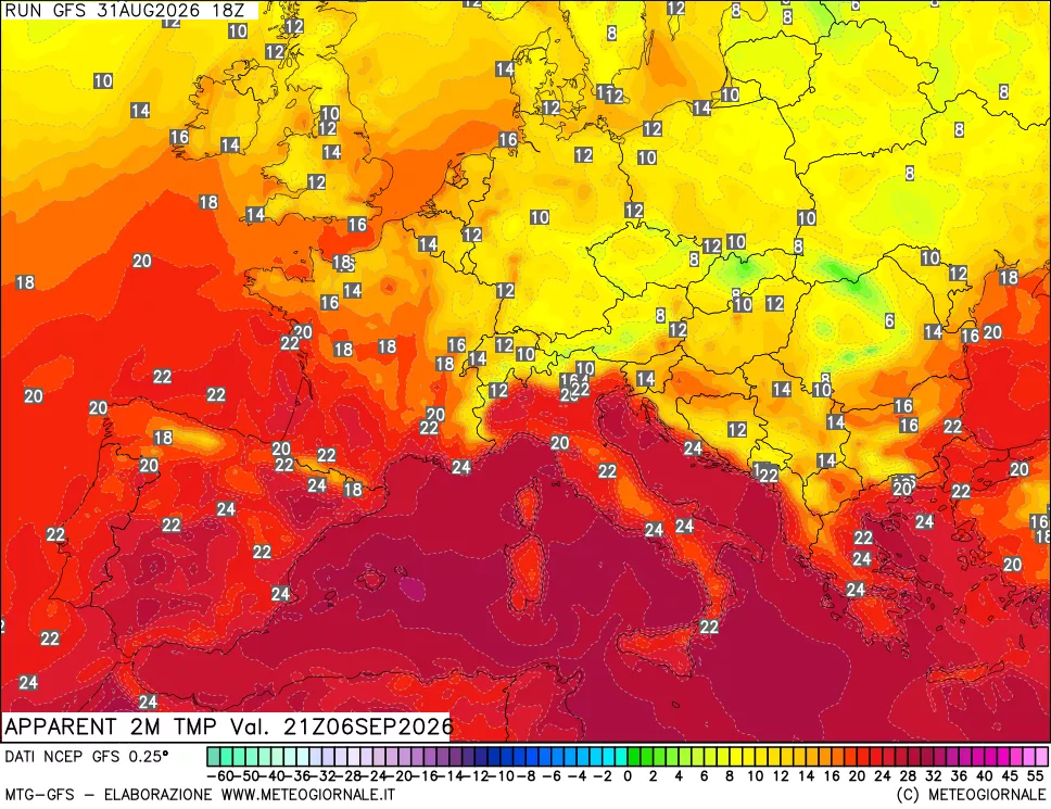 mappa Temp percepita