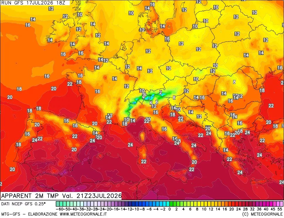 mappa Temp percepita