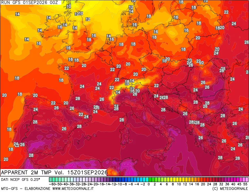 mappa Temp percepita