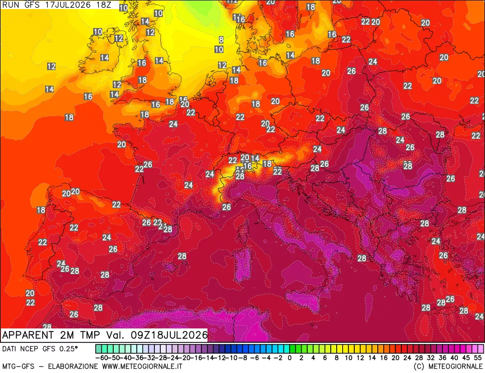 mappa Temp percepita