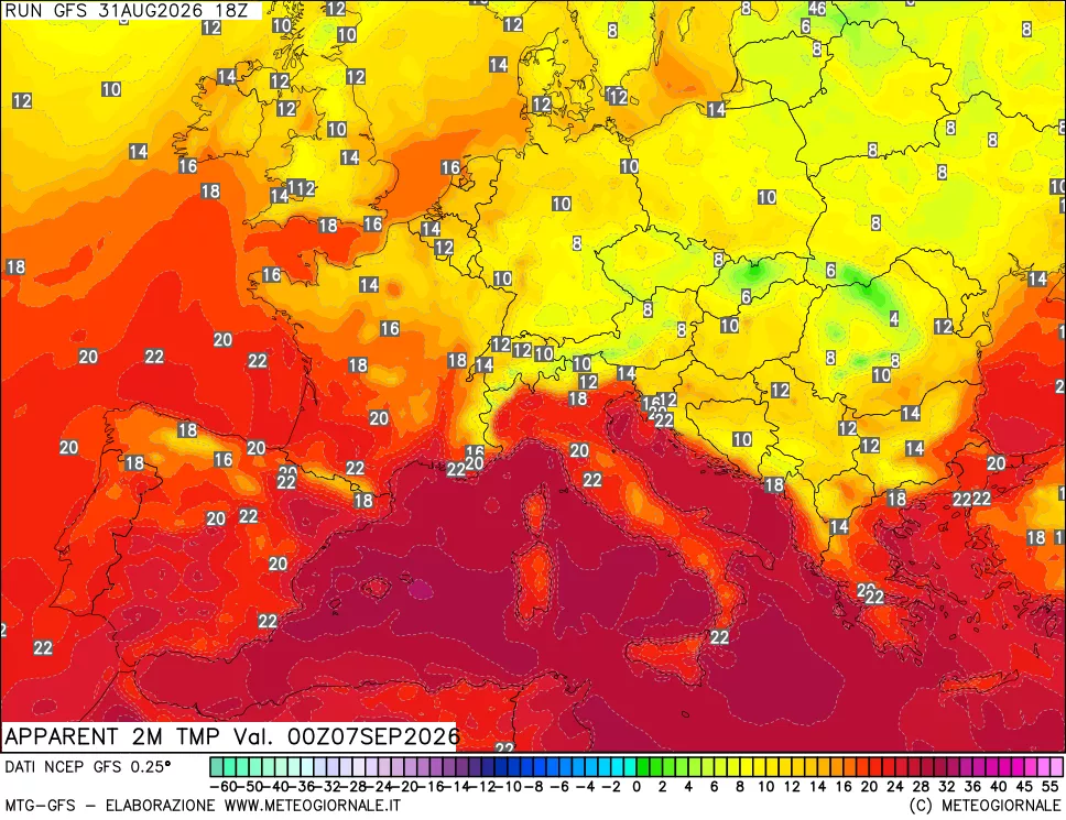 mappa Temp percepita