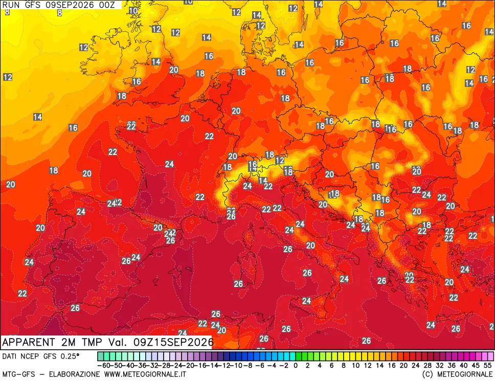 mappa Temp percepita