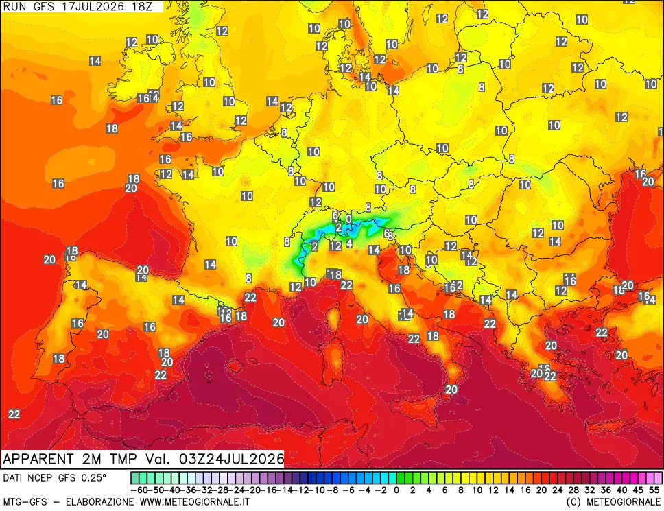 mappa Temp percepita