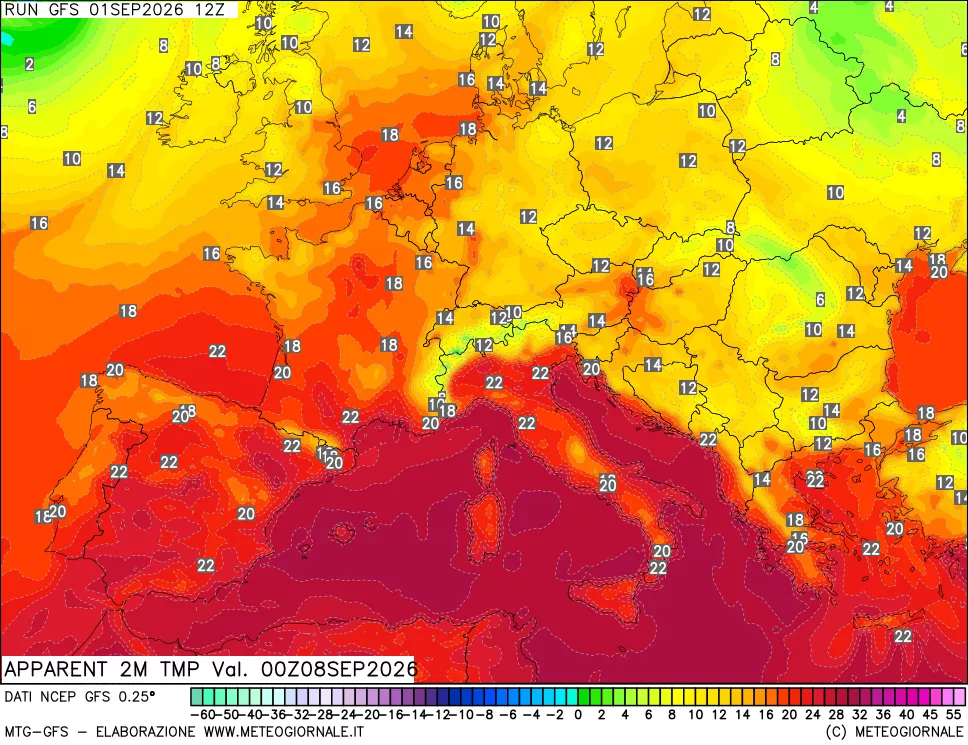 mappa Temp percepita