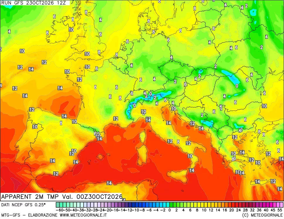 mappa Temp percepita