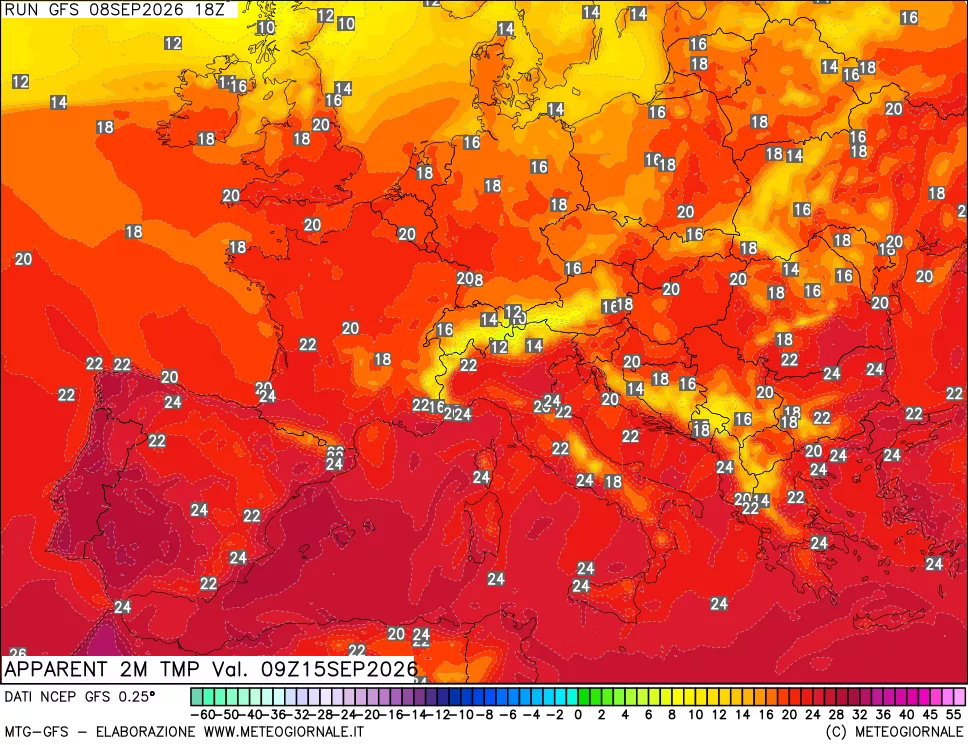 mappa Temp percepita