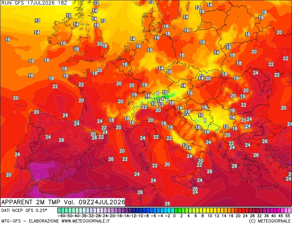 mappa Temp percepita