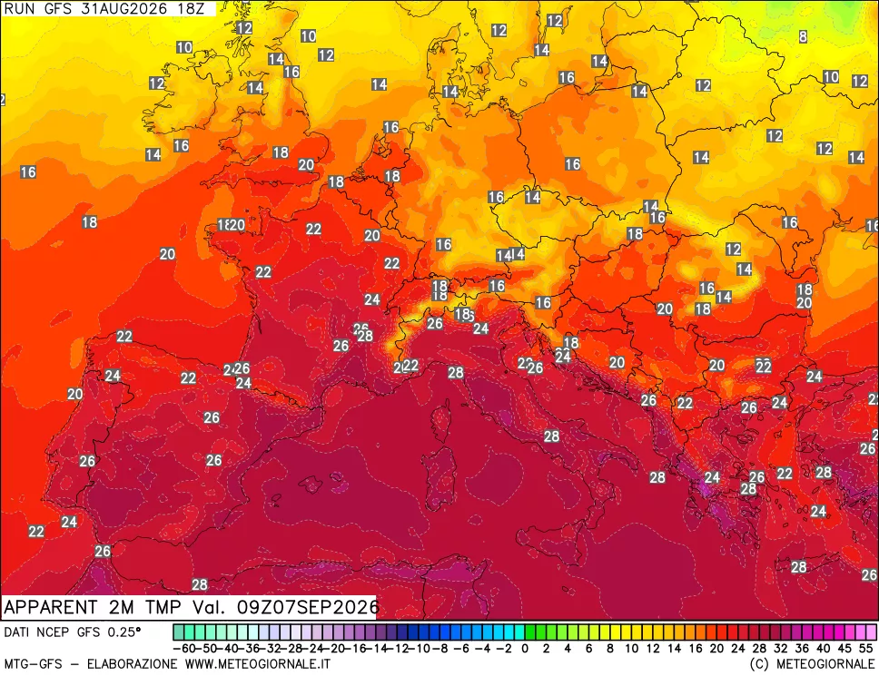 mappa Temp percepita