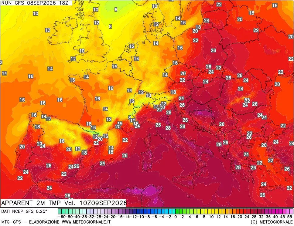 mappa Temp percepita