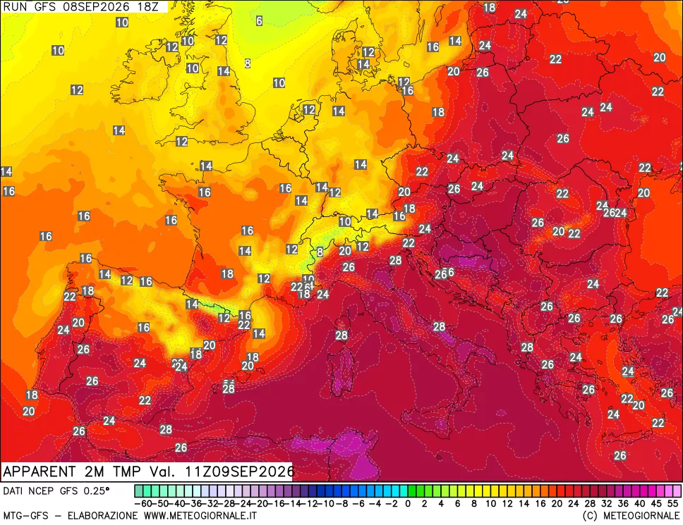 mappa Temp percepita