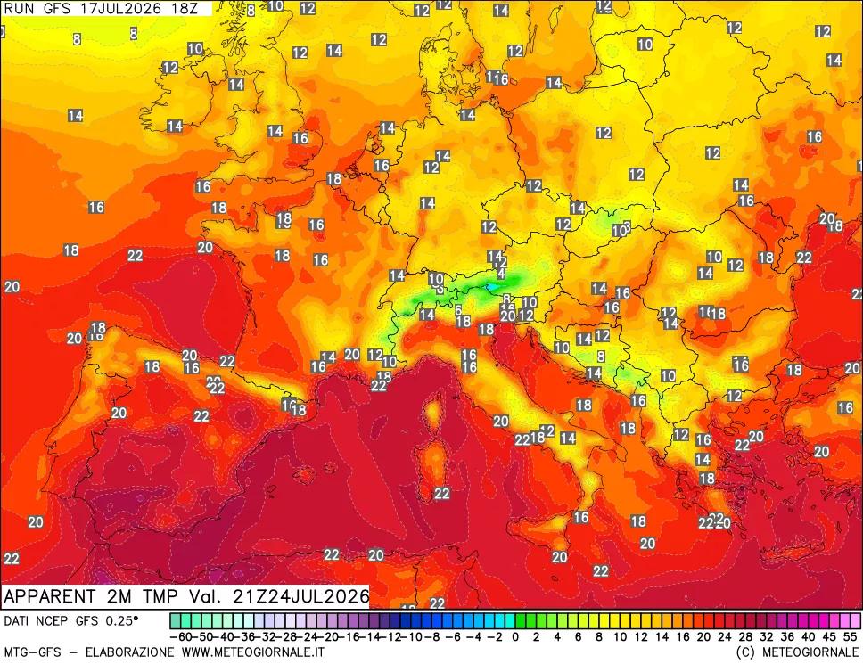 mappa Temp percepita