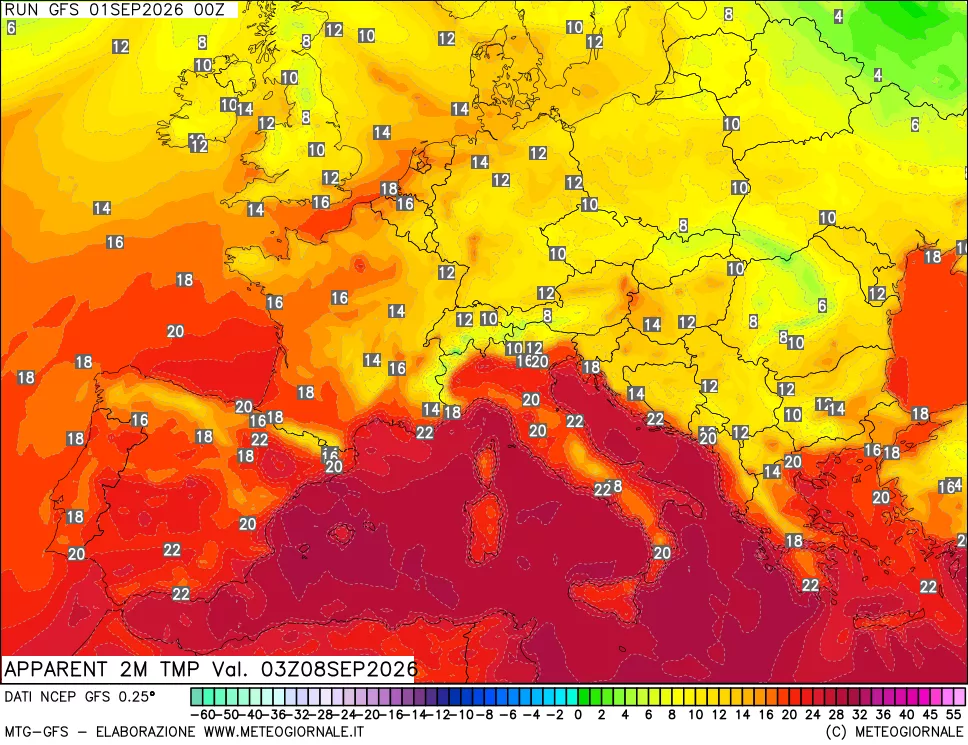 mappa Temp percepita