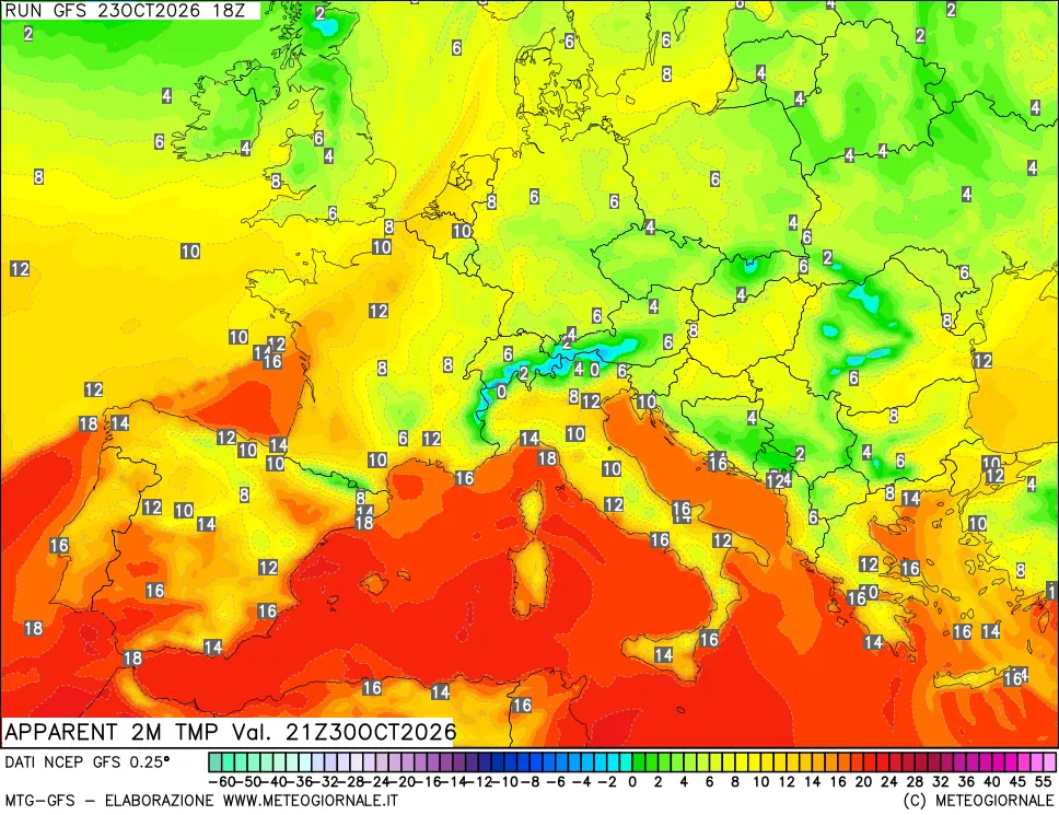 mappa Temp percepita