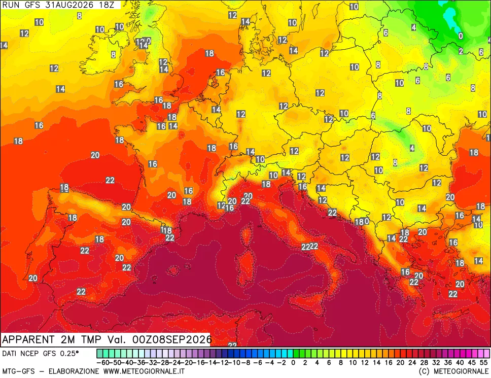 mappa Temp percepita