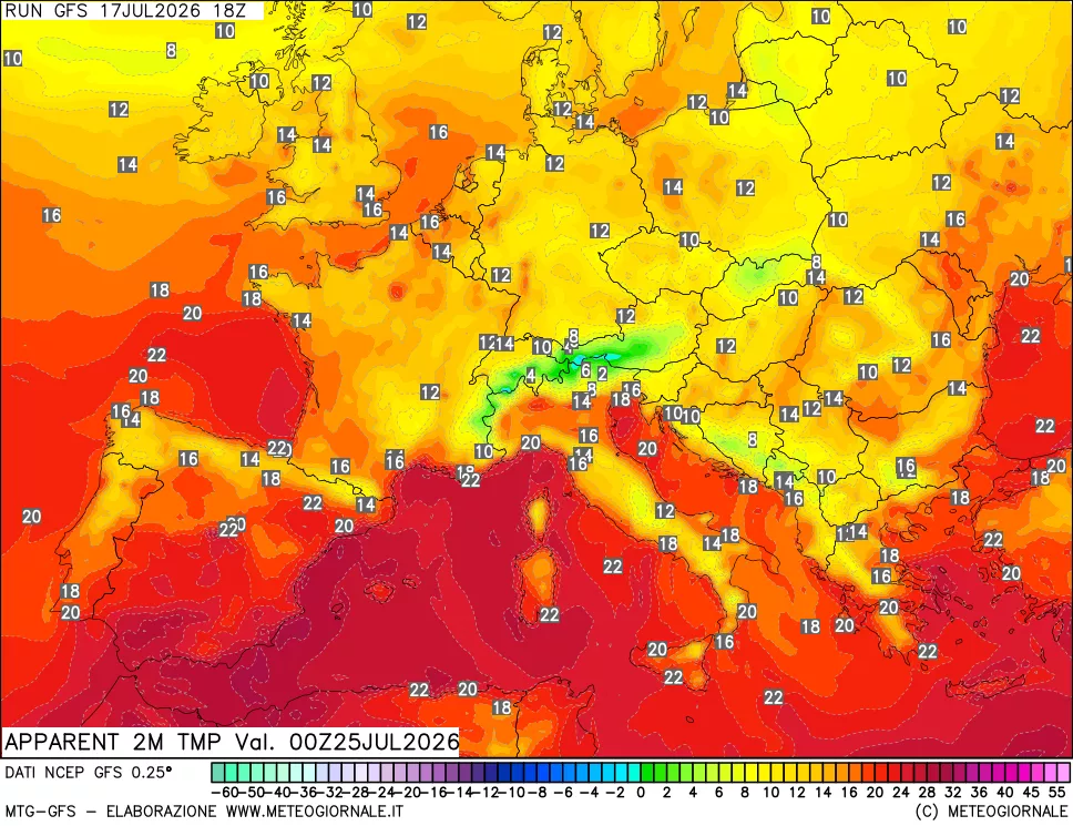 mappa Temp percepita