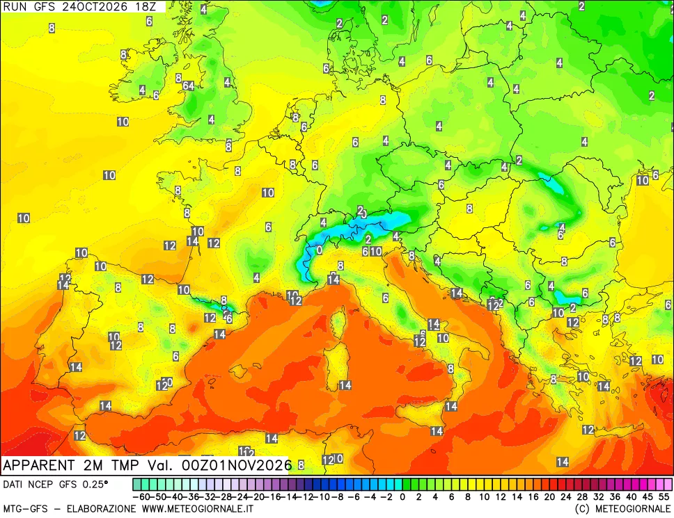 mappa Temp percepita