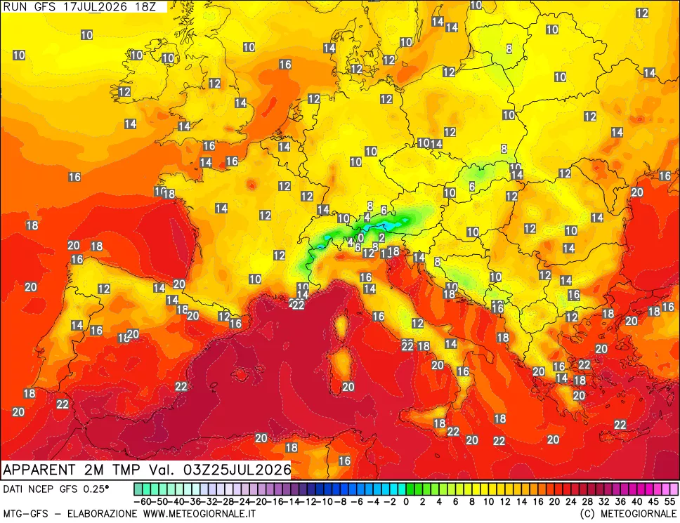 mappa Temp percepita