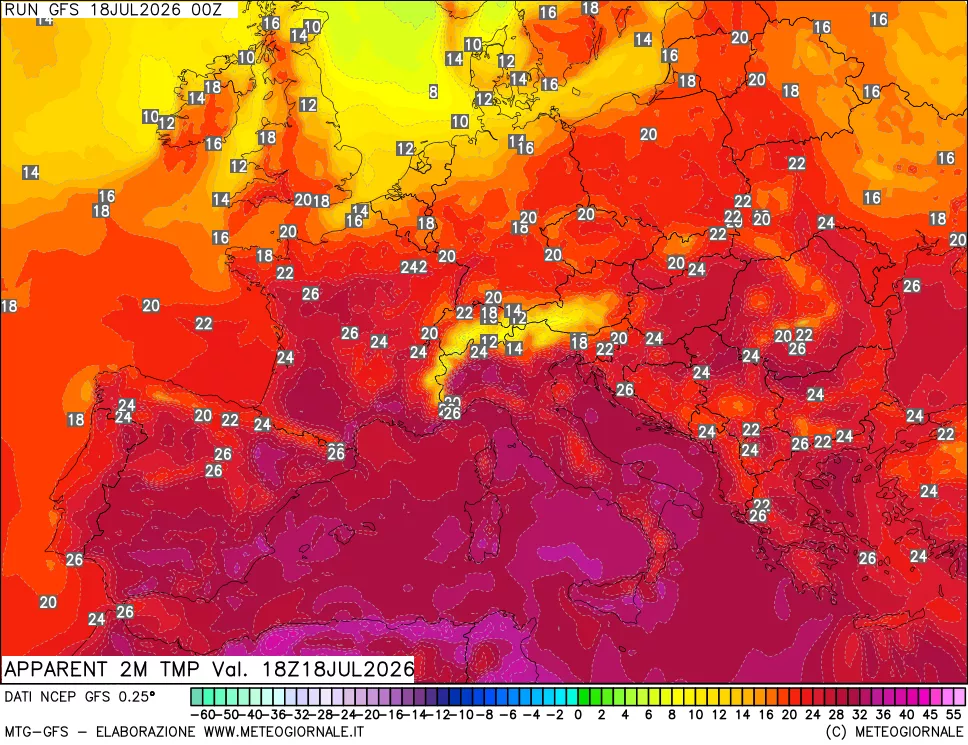 mappa Temp percepita