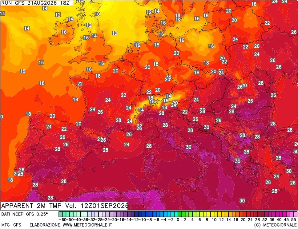 mappa Temp percepita