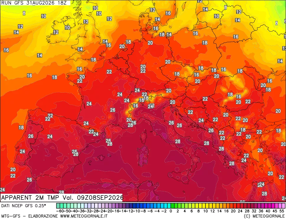 mappa Temp percepita
