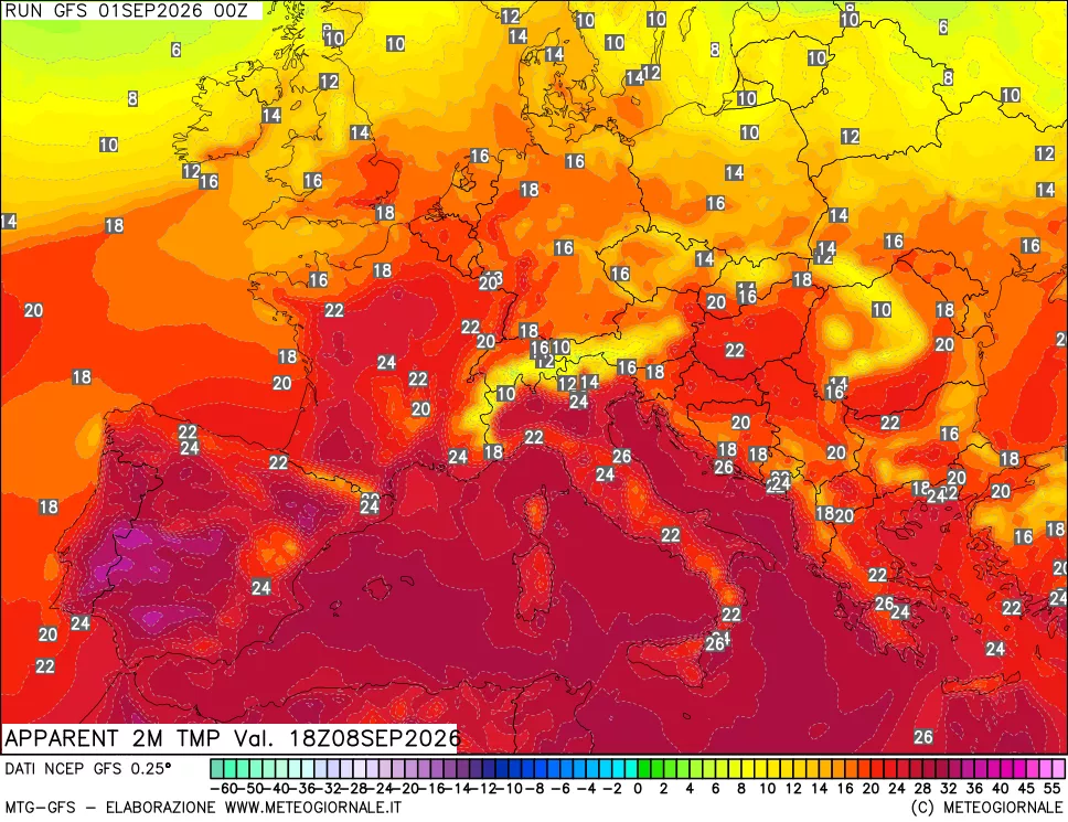 mappa Temp percepita