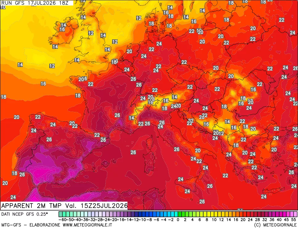 mappa Temp percepita