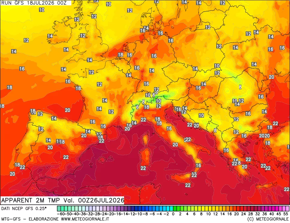 mappa Temp percepita