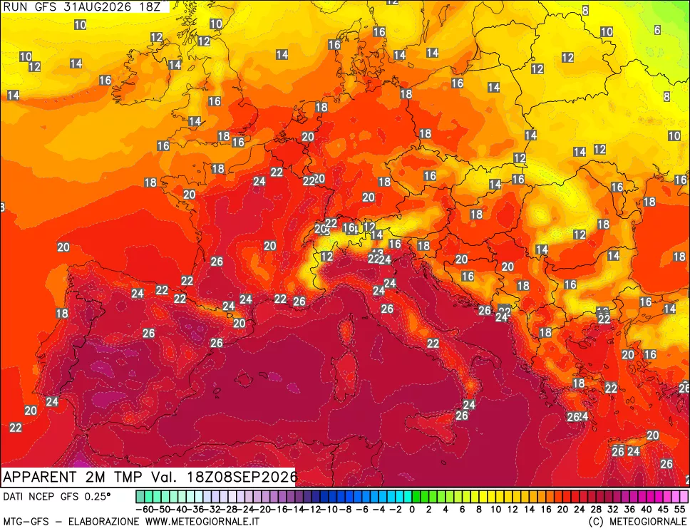 mappa Temp percepita