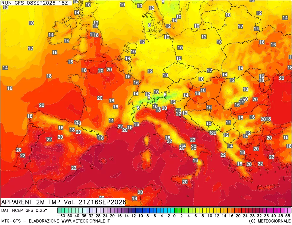 mappa Temp percepita