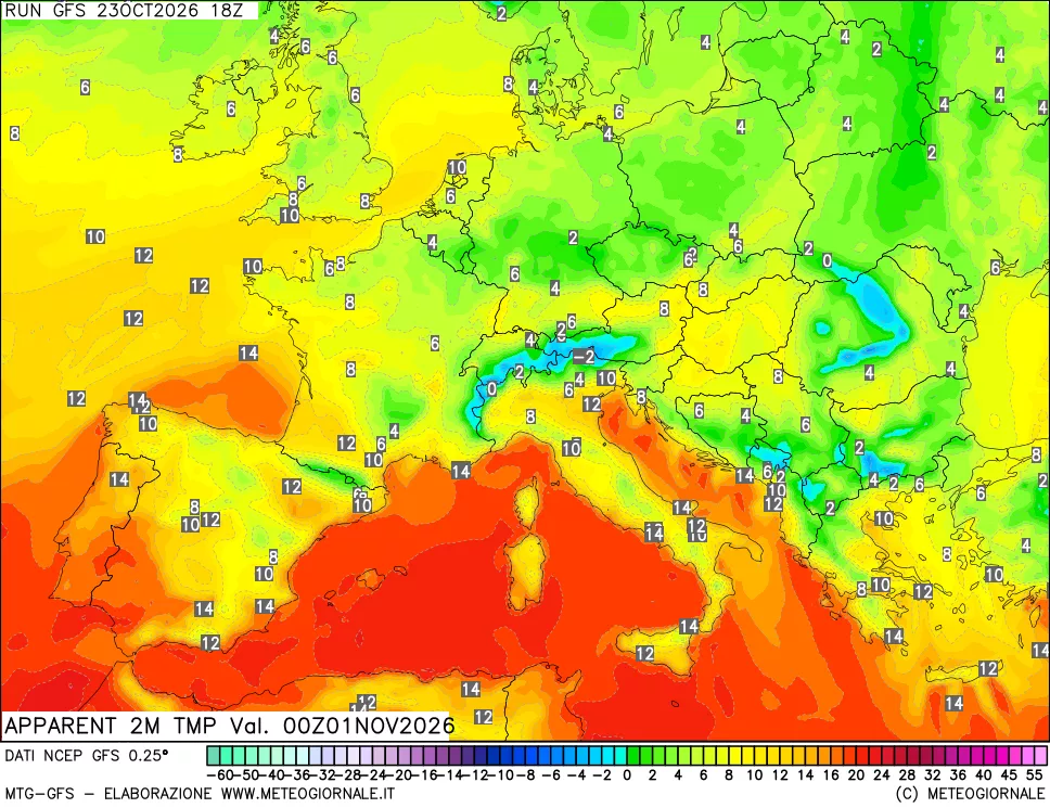 mappa Temp percepita