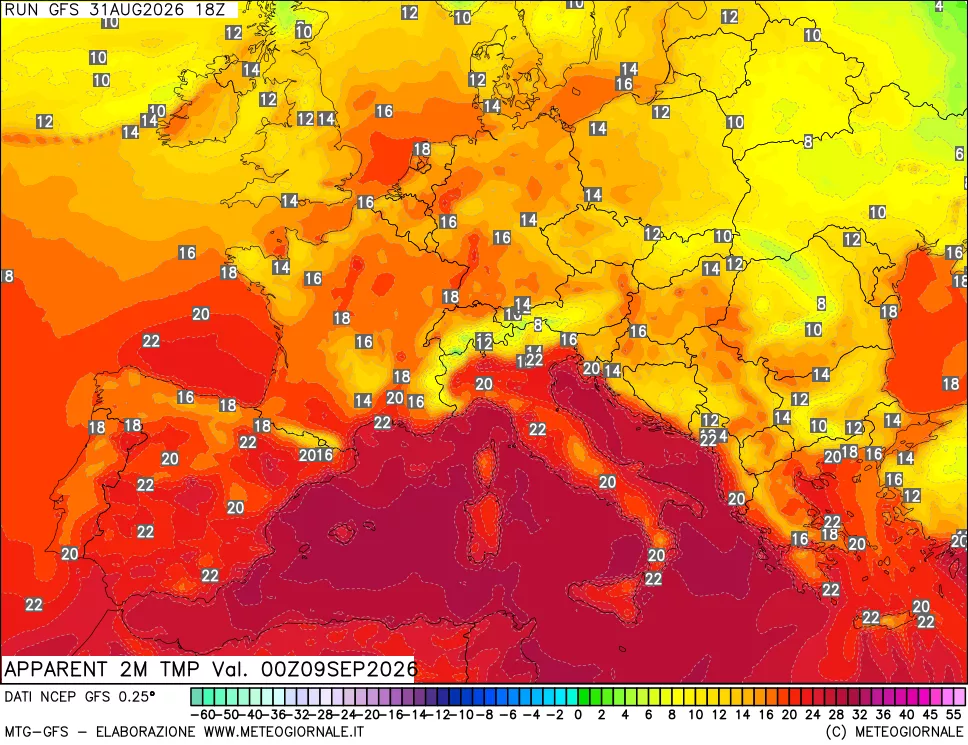 mappa Temp percepita