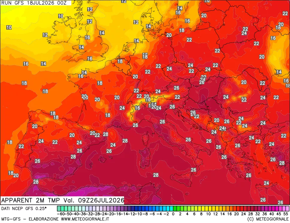 mappa Temp percepita