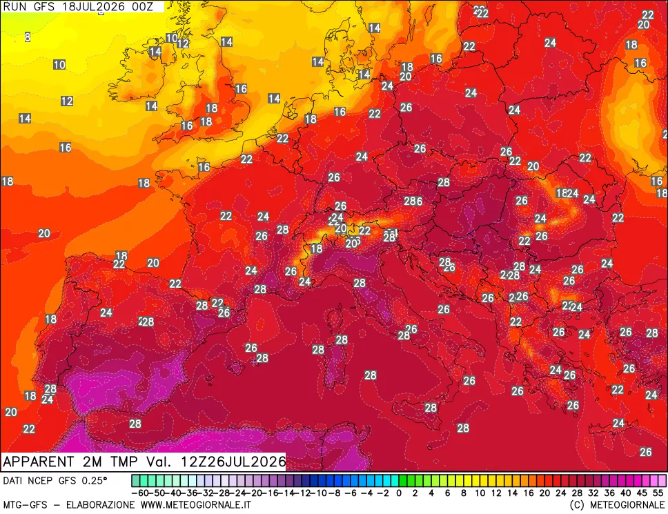 mappa Temp percepita