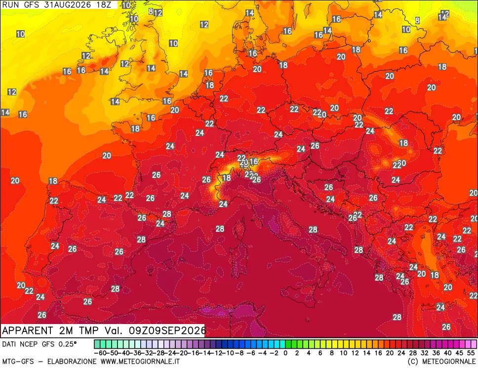 mappa Temp percepita