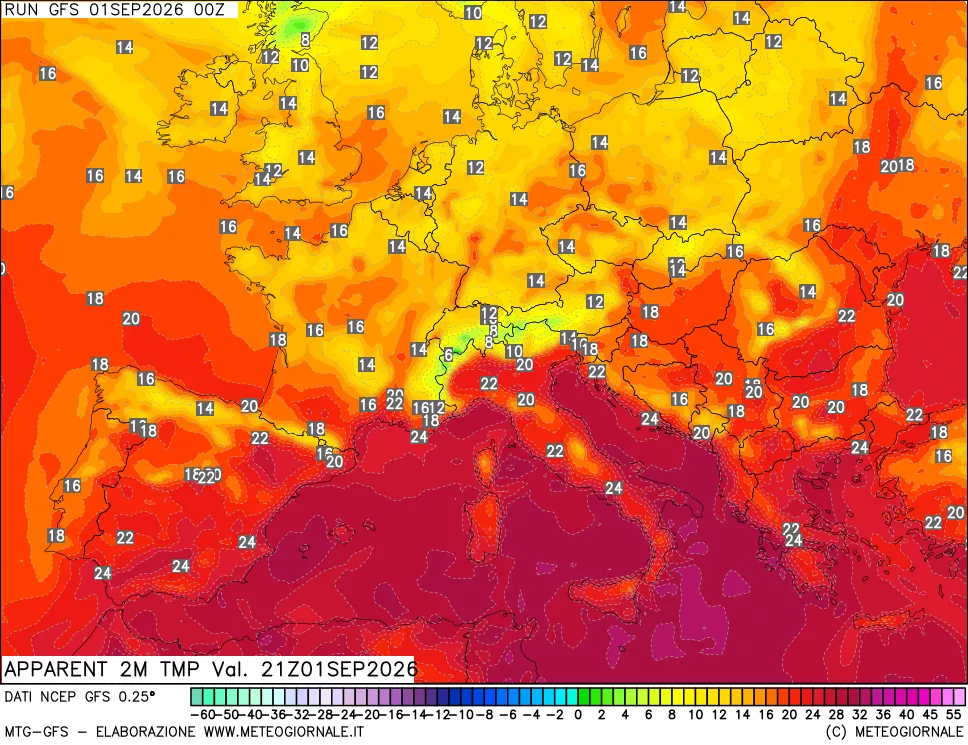mappa Temp percepita