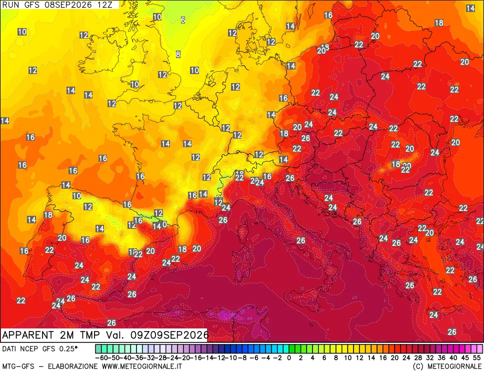 mappa Temp percepita