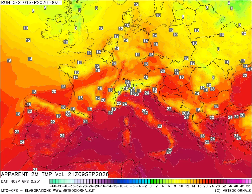 mappa Temp percepita
