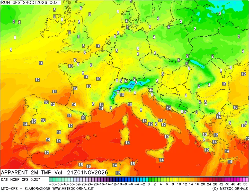 mappa Temp percepita