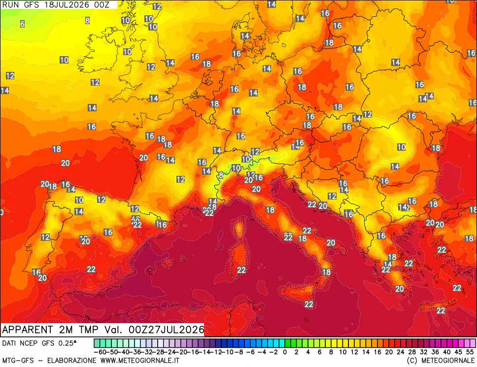 mappa Temp percepita