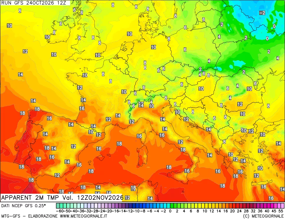mappa Temp percepita