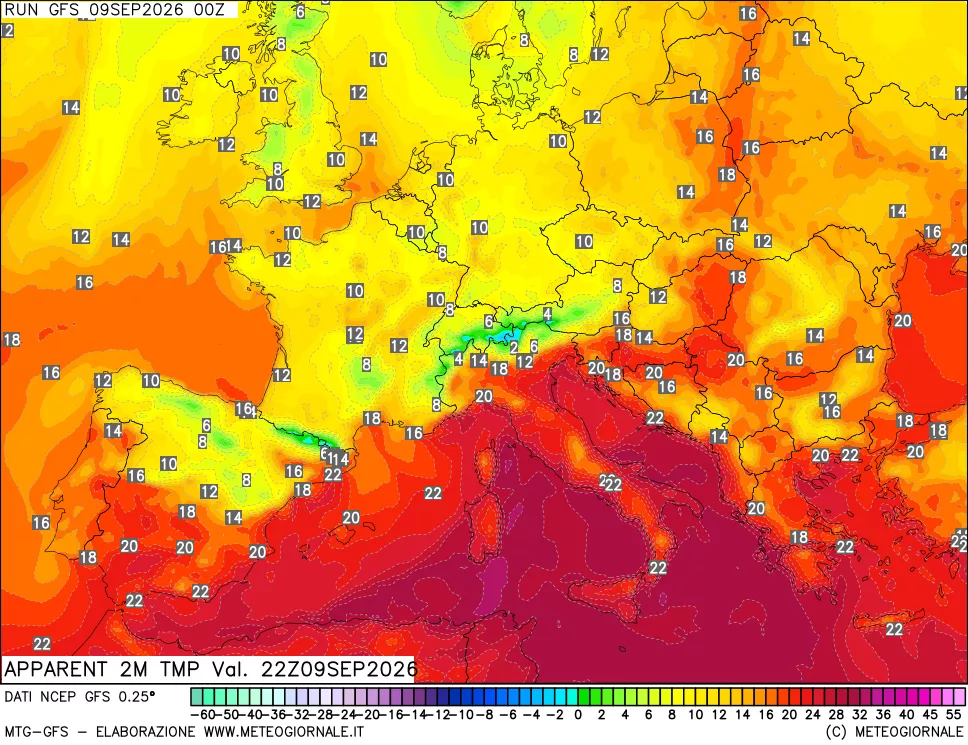 mappa Temp percepita