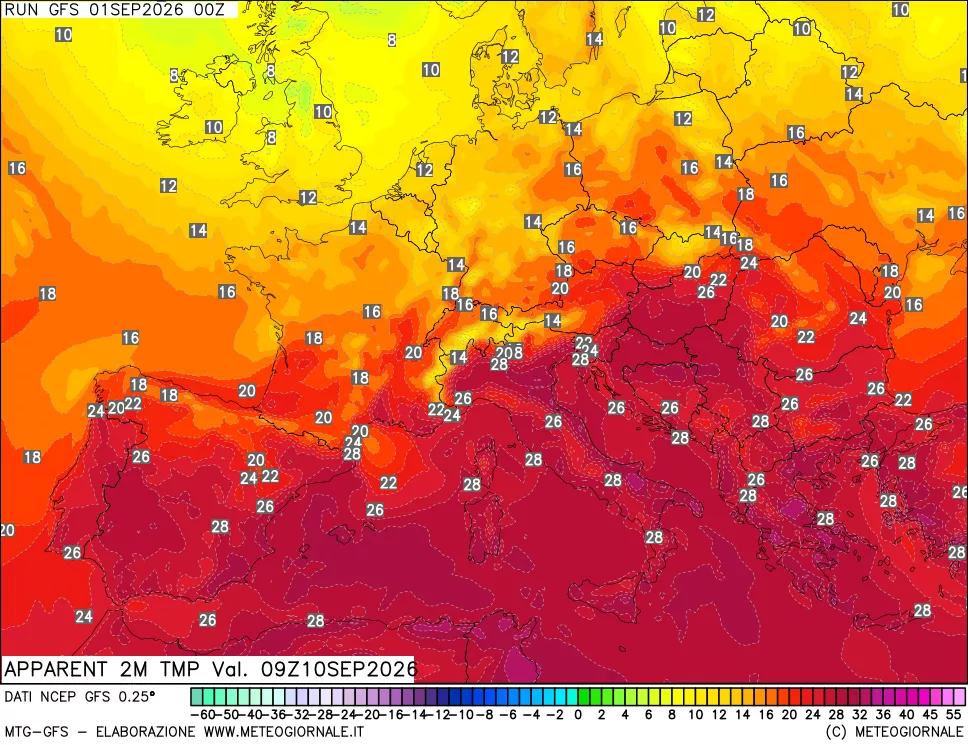mappa Temp percepita