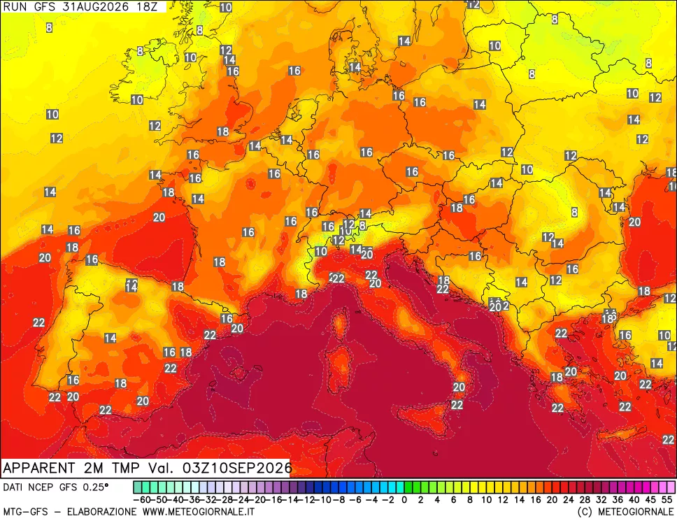 mappa Temp percepita