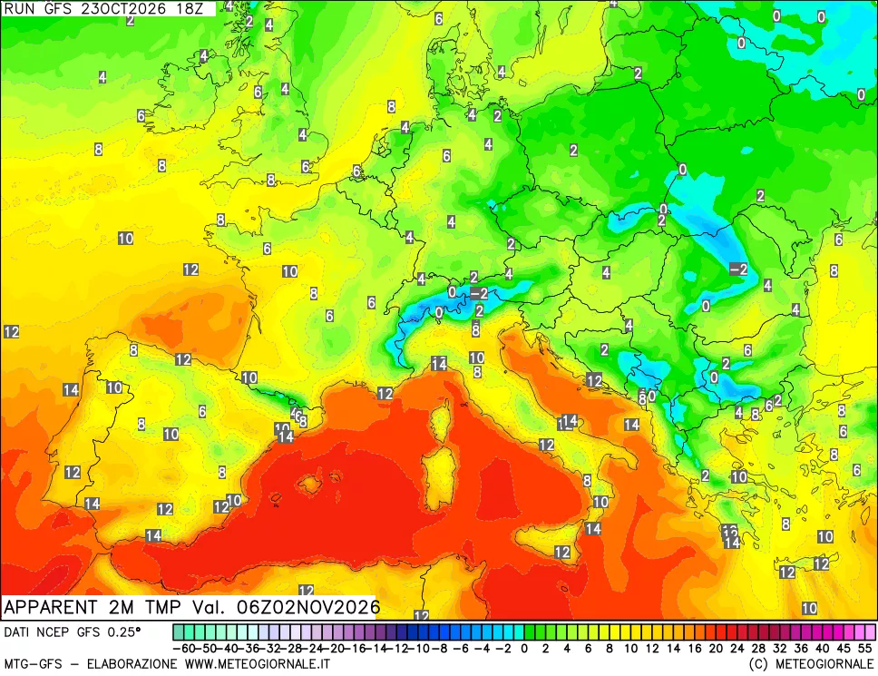 mappa Temp percepita