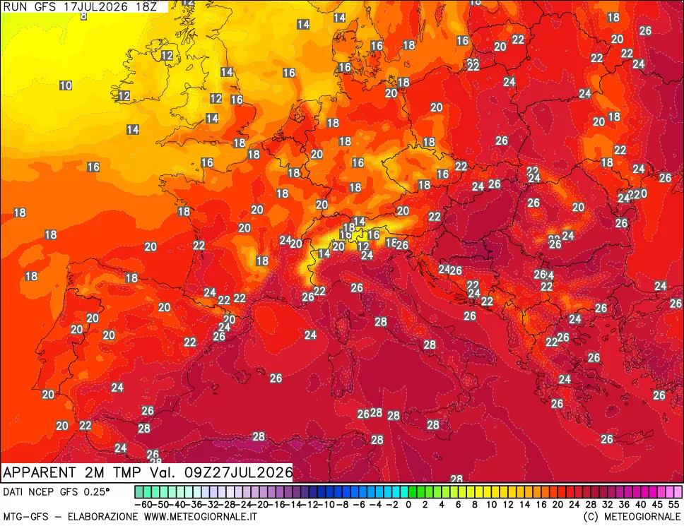 mappa Temp percepita