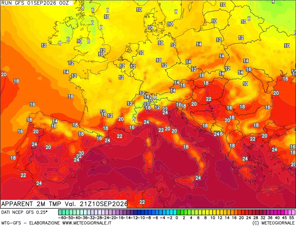 mappa Temp percepita